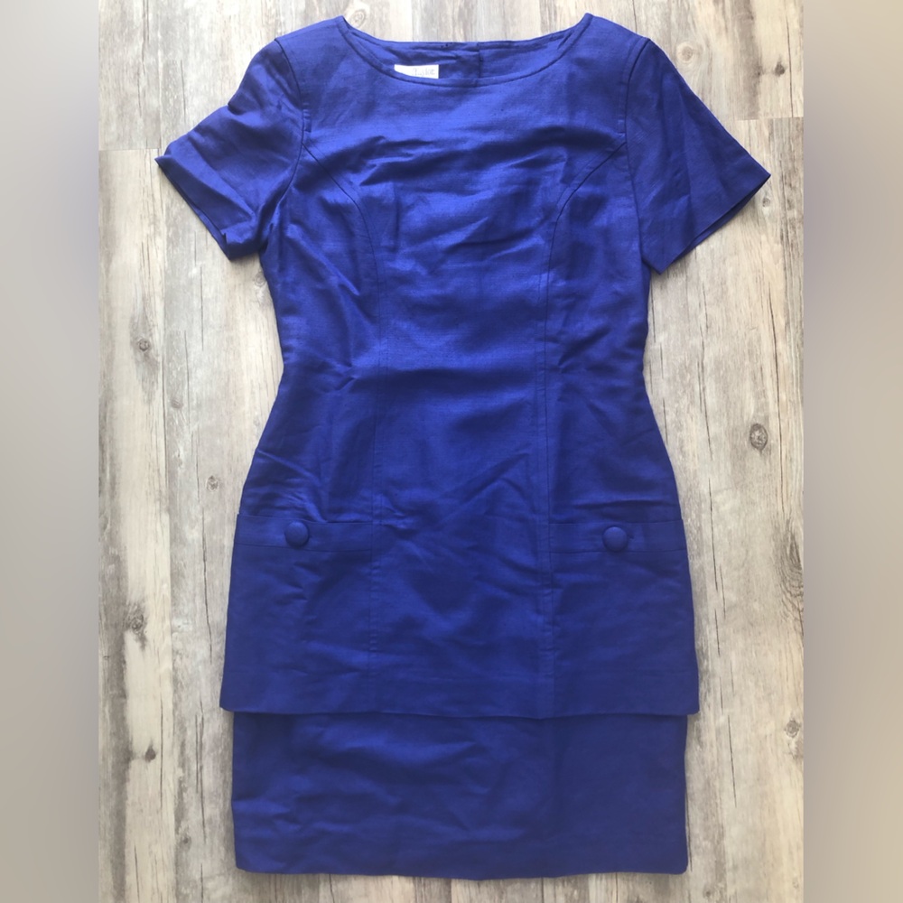 Vintage Ann Taylor linen blend dress with button detail!